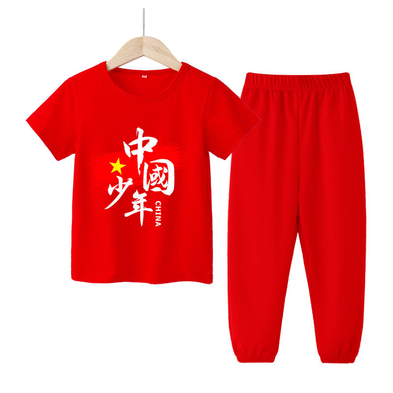 Children's Year's Day Festive Costume Horse Life Clothes Boys Red Short Children's Suit