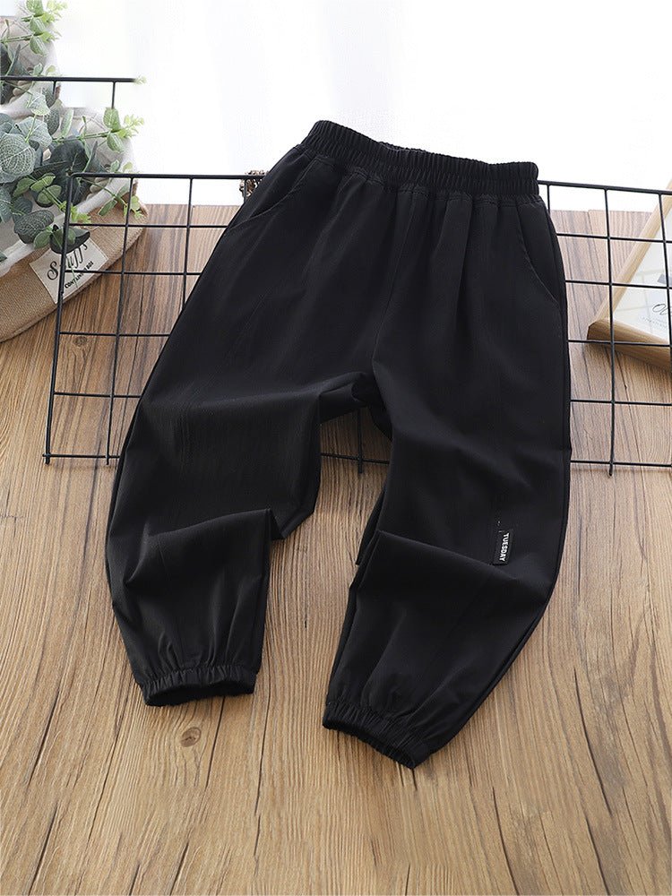 Children's Summer Thin Fashion Medium Big Cool Loose Children's Pants