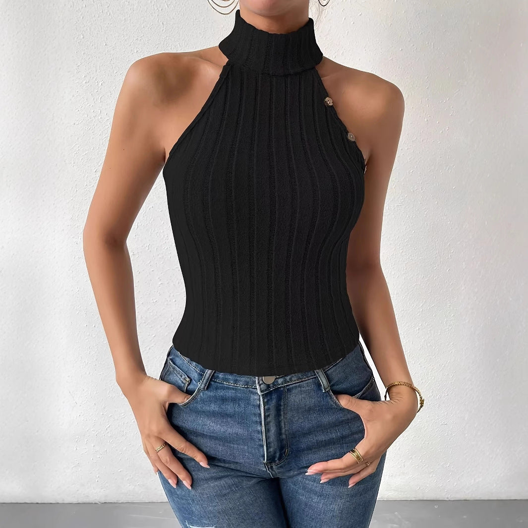 Women's Fashion Shirt Summer Sleeveless Slimming Tight Small Vest/suspenders/tube Top