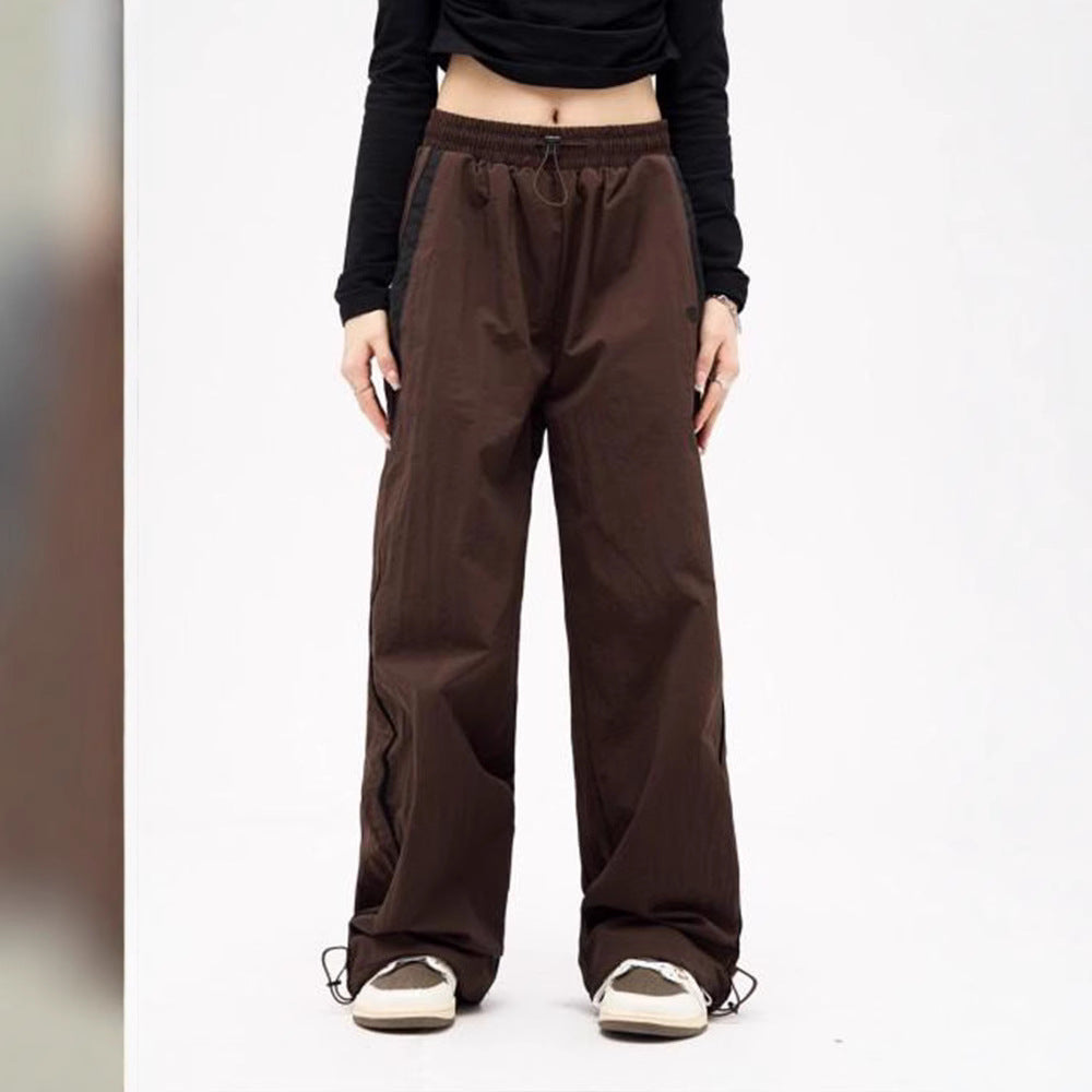 Sports Cool Street Elastic High Waist Loose Wide Casual Pants