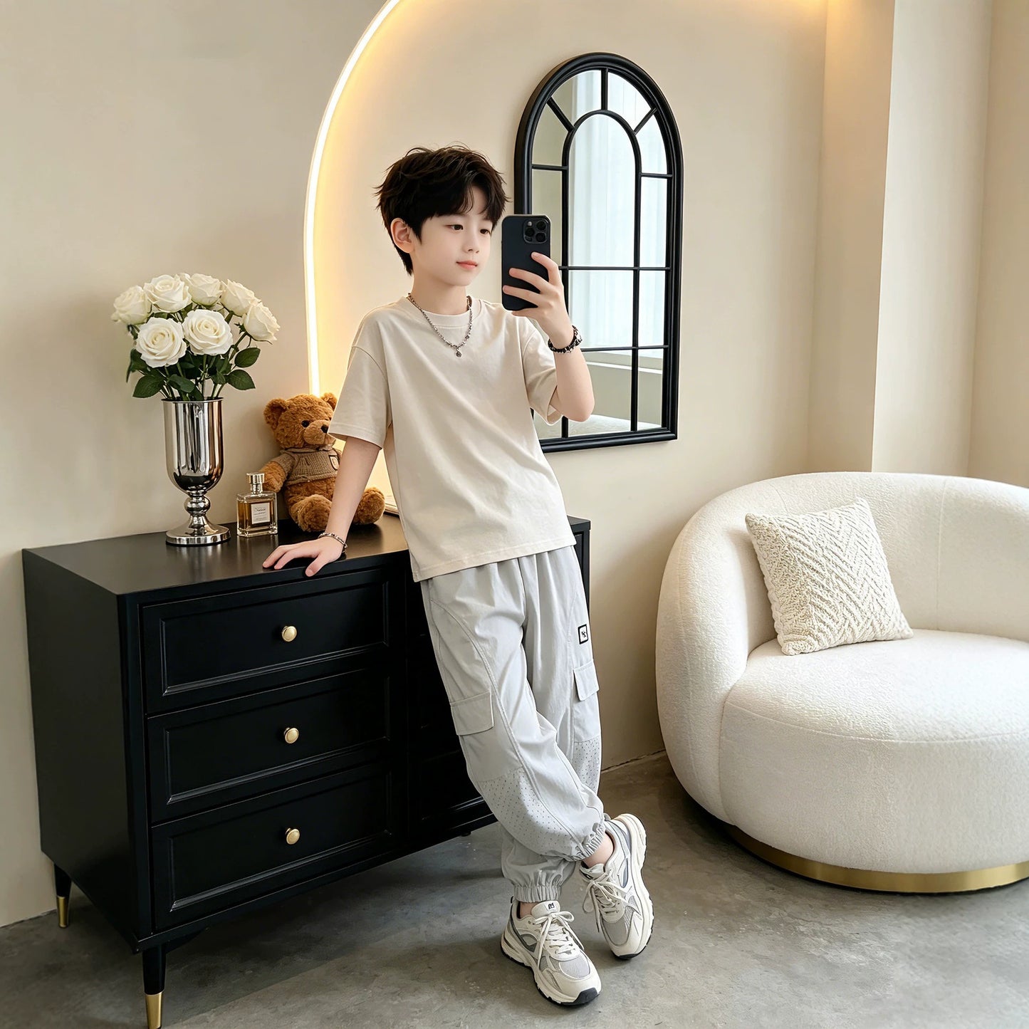Children's Woven Casual Letters Korean Style Trousers Children's Pants