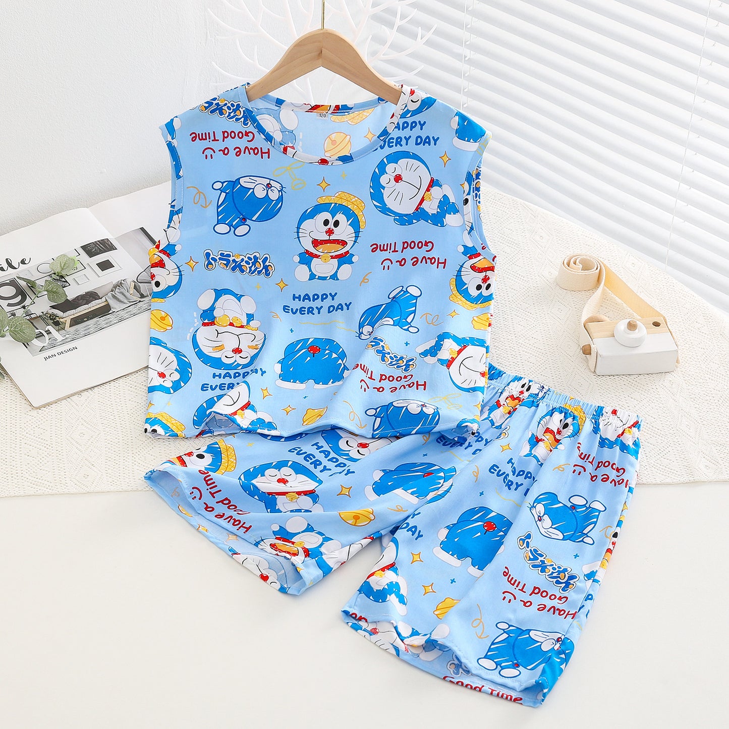 Children's Feeling Bourette Boys Thin Artificial Cotton Children's Suit