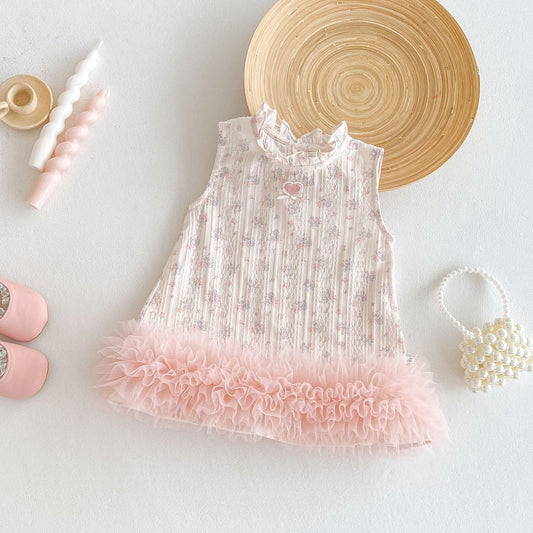 Children's Princess Vest Woven Clothing Summer Fashionable Floral Children's Dress