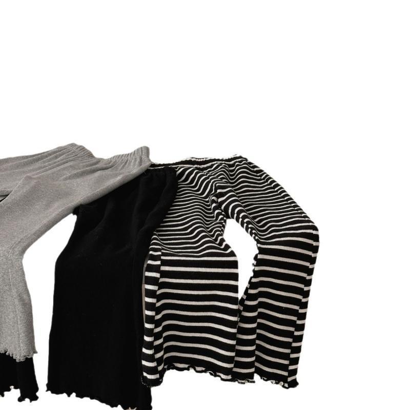 Korean Style Autumn Bell-bottom Striped Leggings Children's Pants