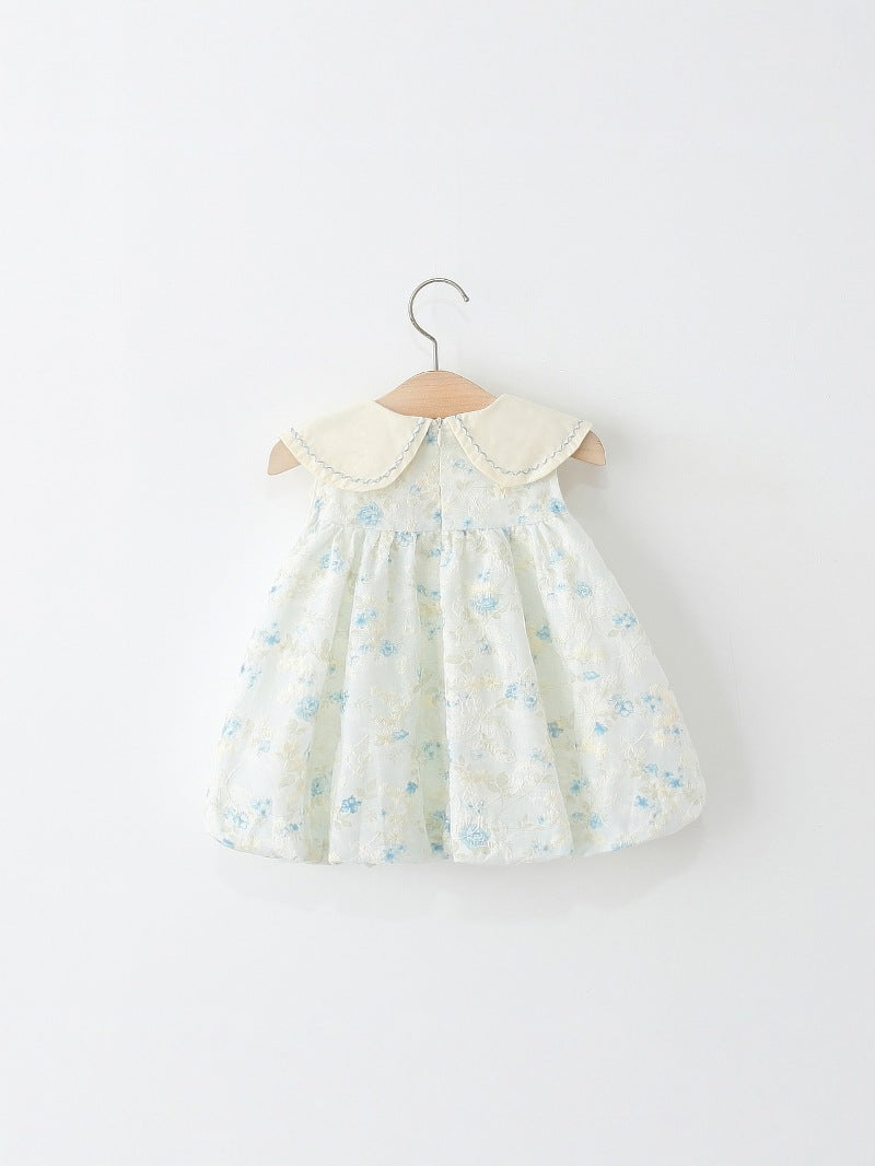 Children's Trendy Clothing Sleeveless One-piece Summer Petal Collar Floral Bud Children's Dress