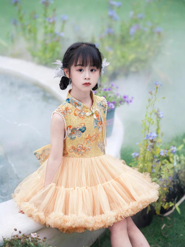 Sudden Skirt Summer Chinese Style Breathable Short Sleeve Fashionable Children's Dress