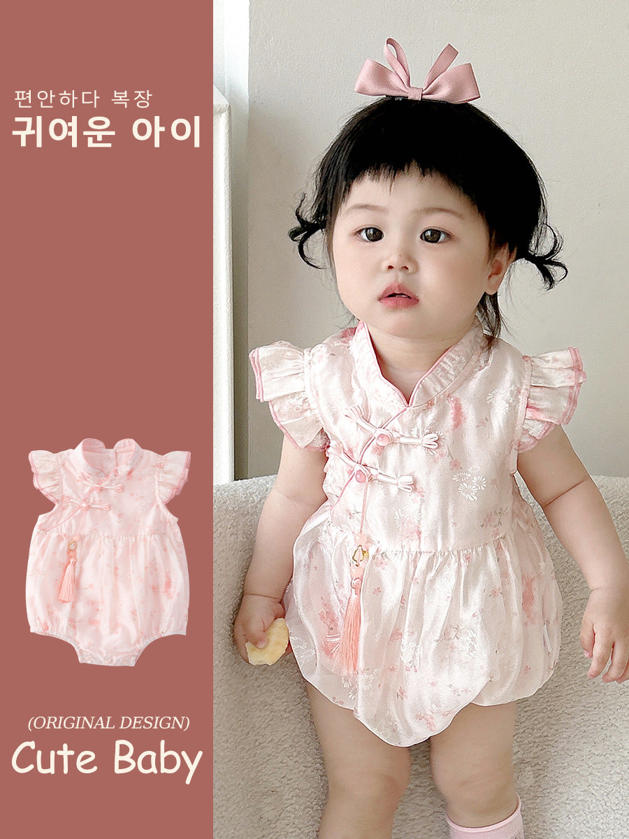 Chinese Floral Jumpsuit Summer Born Thin Jumpsuit, Climbing Suit