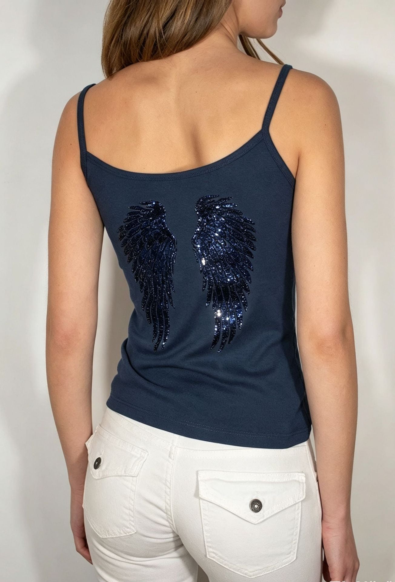 Women's Wings With Paillette Pure Color Fashion Casual Suit