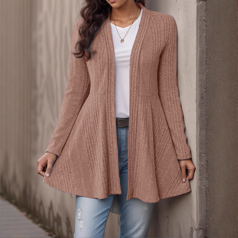 Beautiful Women's Sunken Stripe Brushed Casual Lace Shirt, Chiffon Shirt