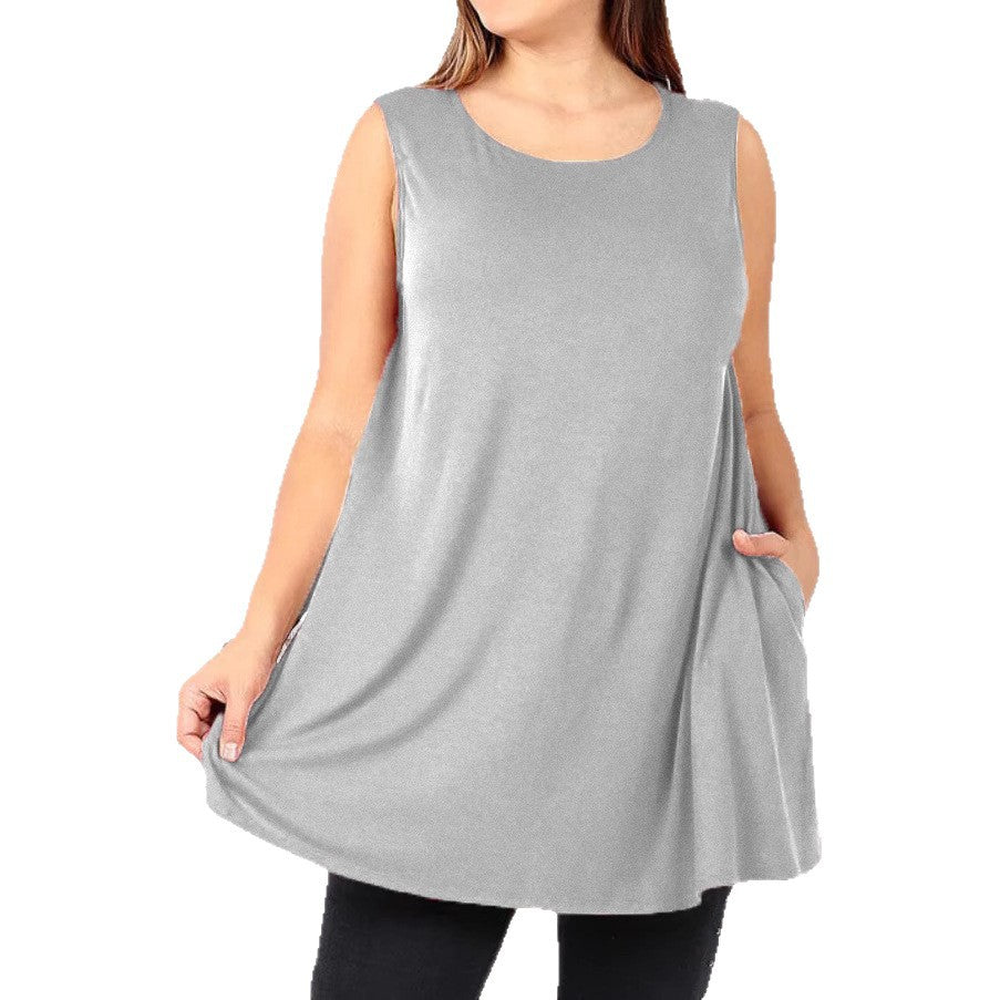 Women's Fashion Casual Pocket Solid Color Vests