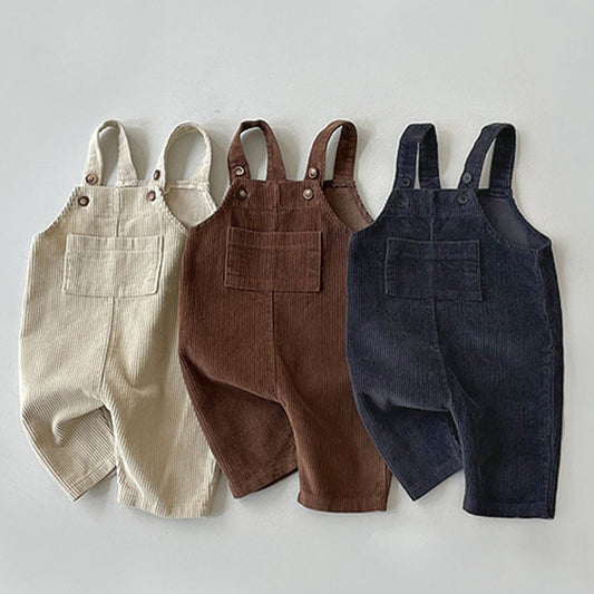 Women's & Men's Corduroy Clothing Casual Trendy Jumpsuit Overalls Children's Pants