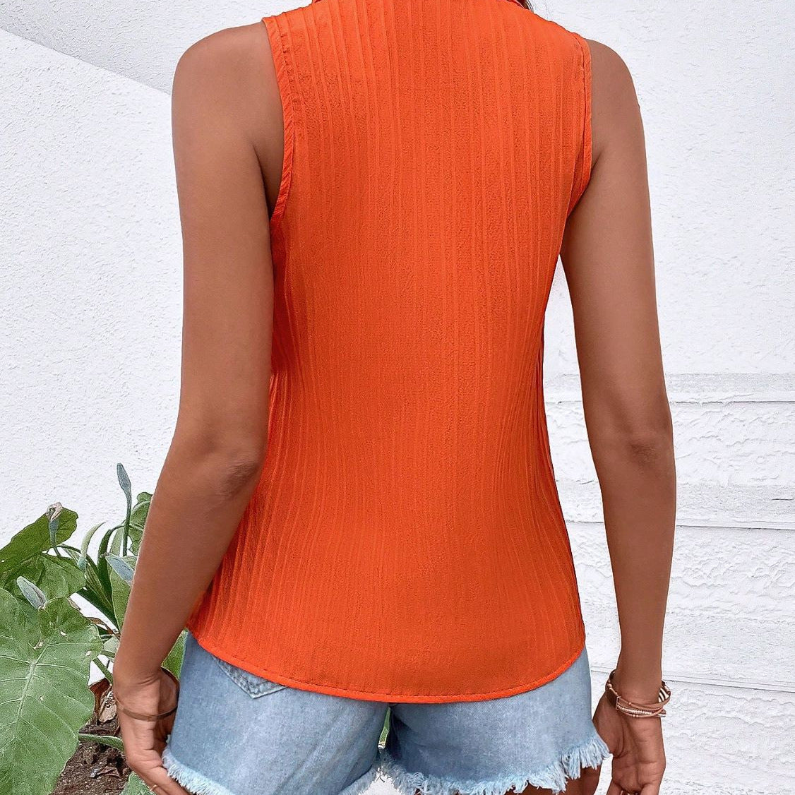 Women's Lapel Sleeveless Shirt Solid Color Simple Elegant Versatile Holiday Inner Clothing