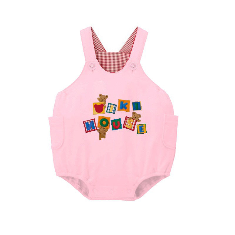 Children's Clothing Boys Cartoon Letter Plaid Bear Chicken Children's Pants