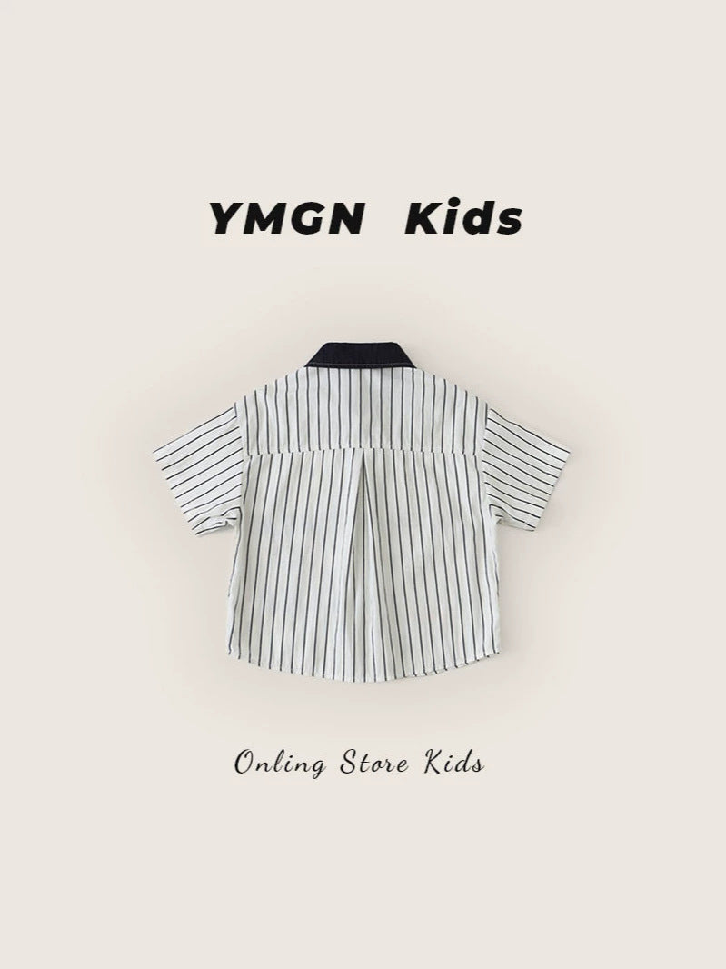 Children's Cotton Light Clothing Summer Casual Striped Children's T-shirt