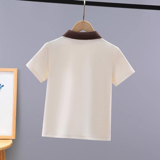 Children's Short-sleeved Cotton Lapel Half Sleeve Summer Shirt Children's T-shirt