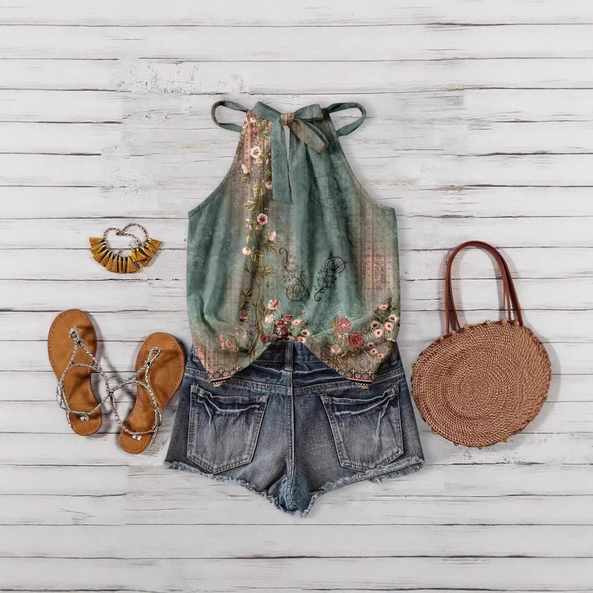 Classy Classic Casual Comfortable Bohemian Halter Tops