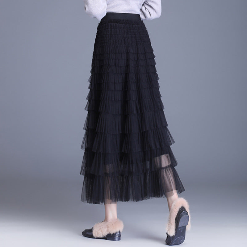 Women's Veil Puffy Net Yarn Cake Fairy Dress Long Skirts