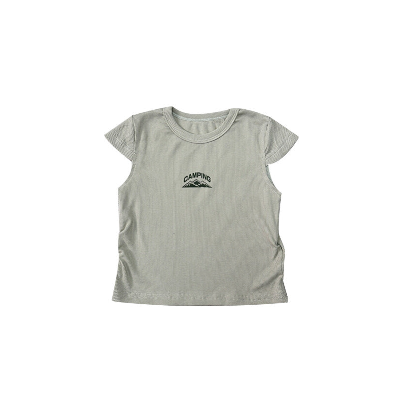 Children's Short-sleeved Mountain Outdoor Style Clothing Summer Textured Children's T-shirt