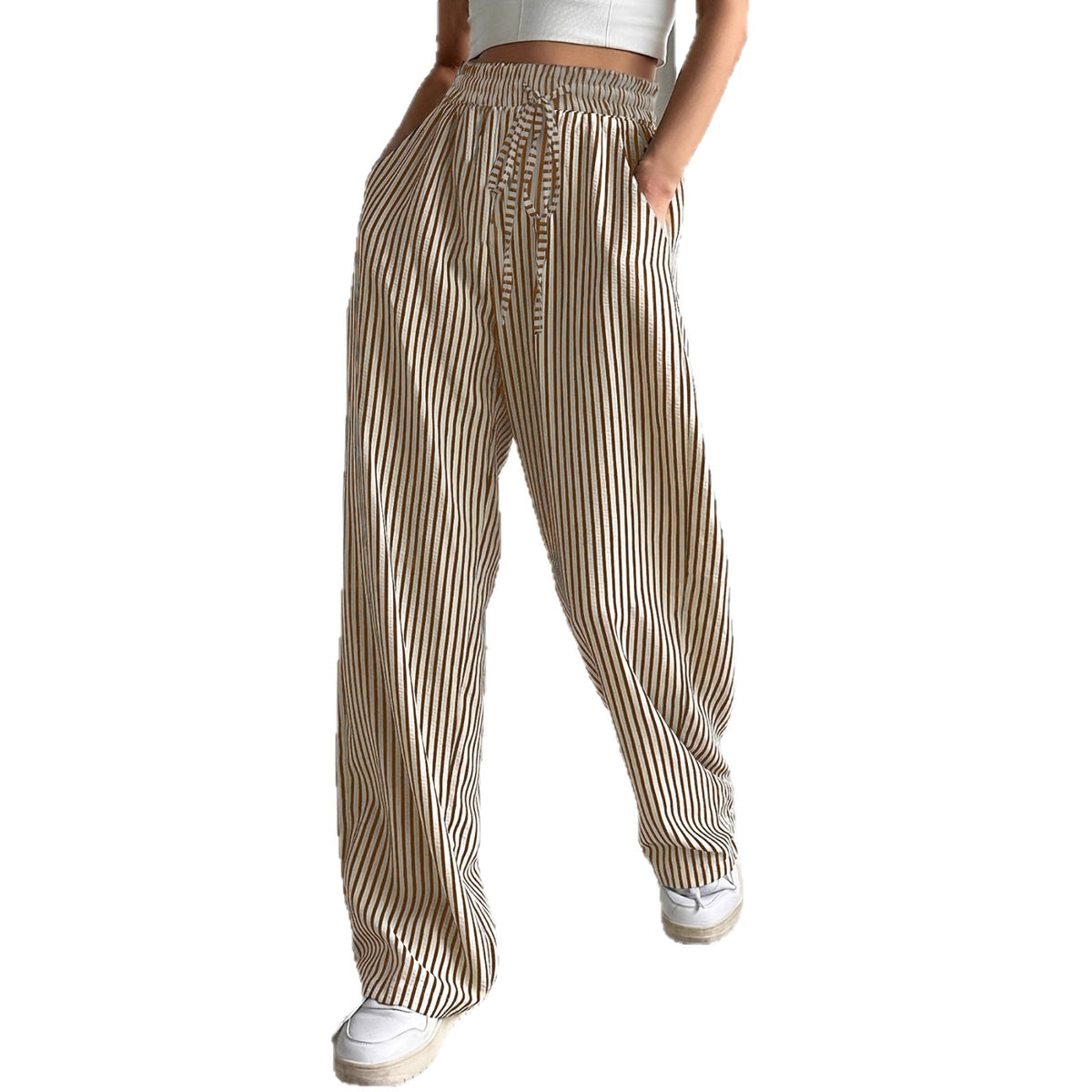 Trendy Popular Stylish Women's Striped Trousers Clothing