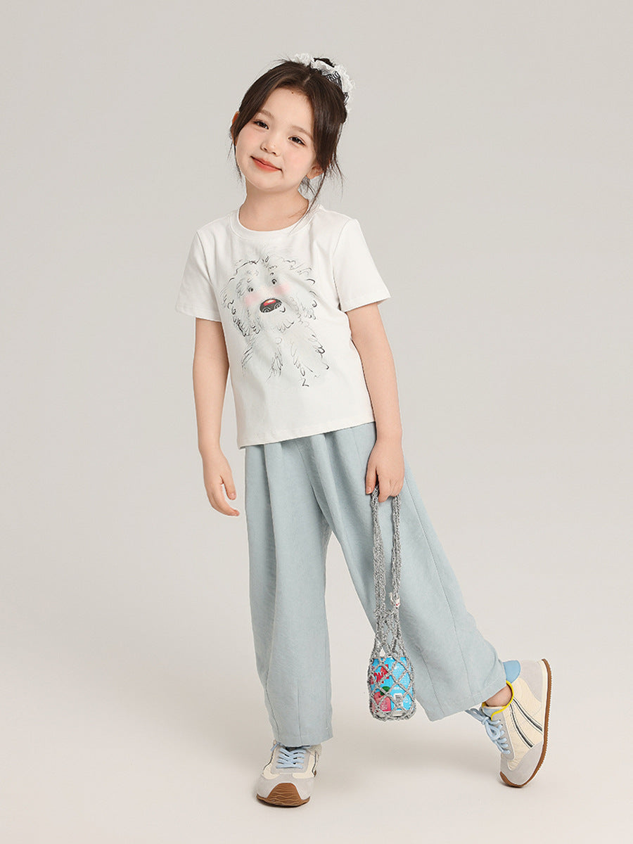 Solid Color Optional Pudding Summer Middle Big Children's Pants