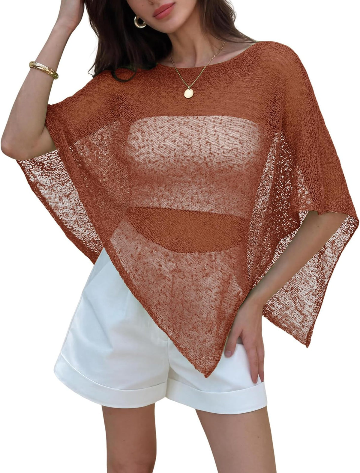 Women's Shawl Sun Protection Loose Idle Thin Ice Silk Lace Shirt, Chiffon Shirt