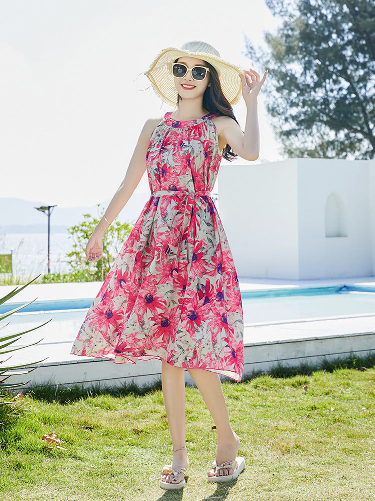 Of Three Or Four Beach Seaside Mother Daughter Mid-length Parent-child Outfit