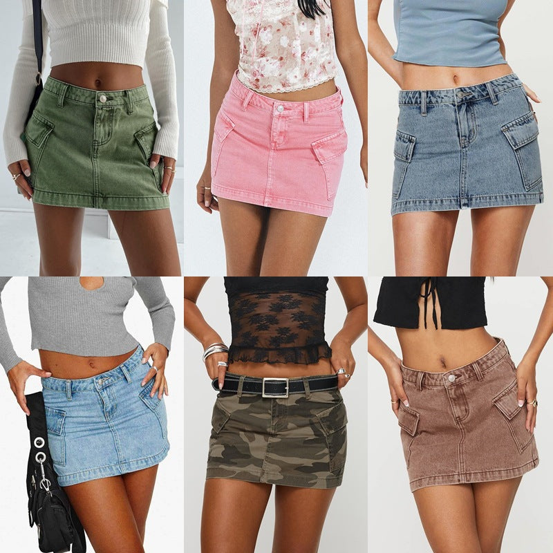 Women's Summer Washed Elegant Denim Mini For Skirts