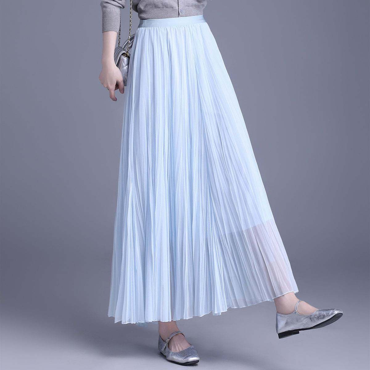 Draping Slim Fit A- Line Dress Long Skirts