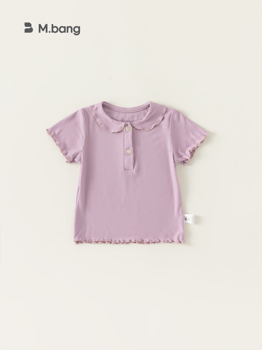 Children's Inner Wear Wooden Ear Top Doll Children's T-shirt