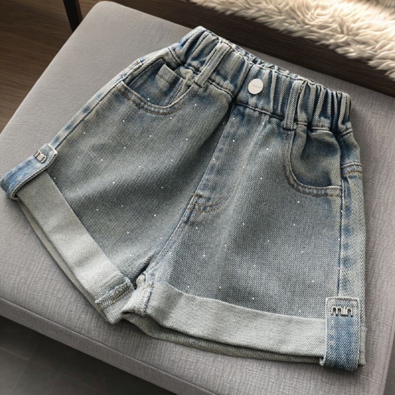 Children's Western Style Curling Denim Shorts Summer Thin Soft Children's Pants