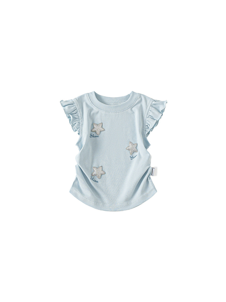 Children's Summer Flying Sleeve Western Style Tops Children's T-shirt