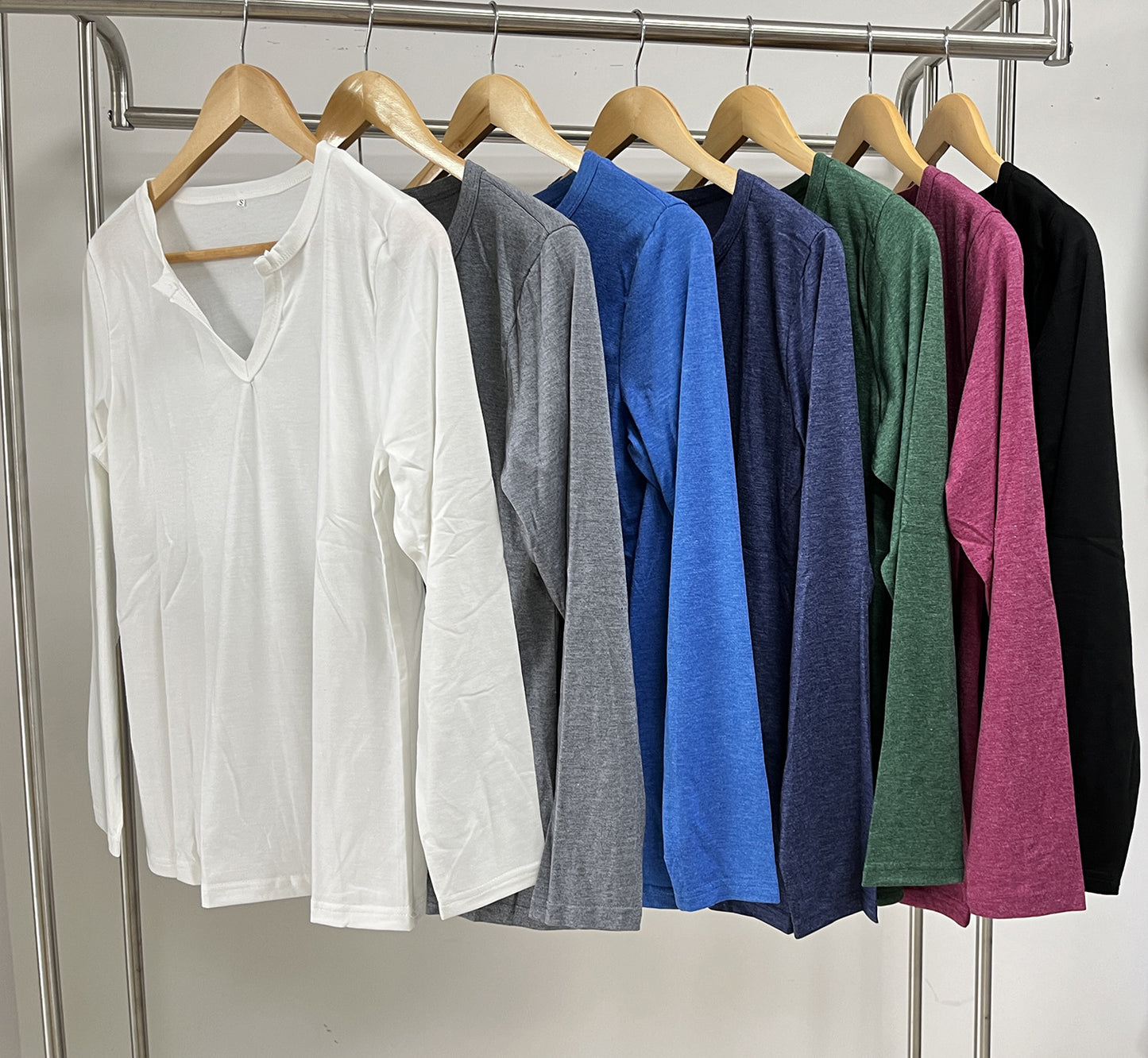 Women's Long Sleeve Loose Solid Color Women's T-shirt