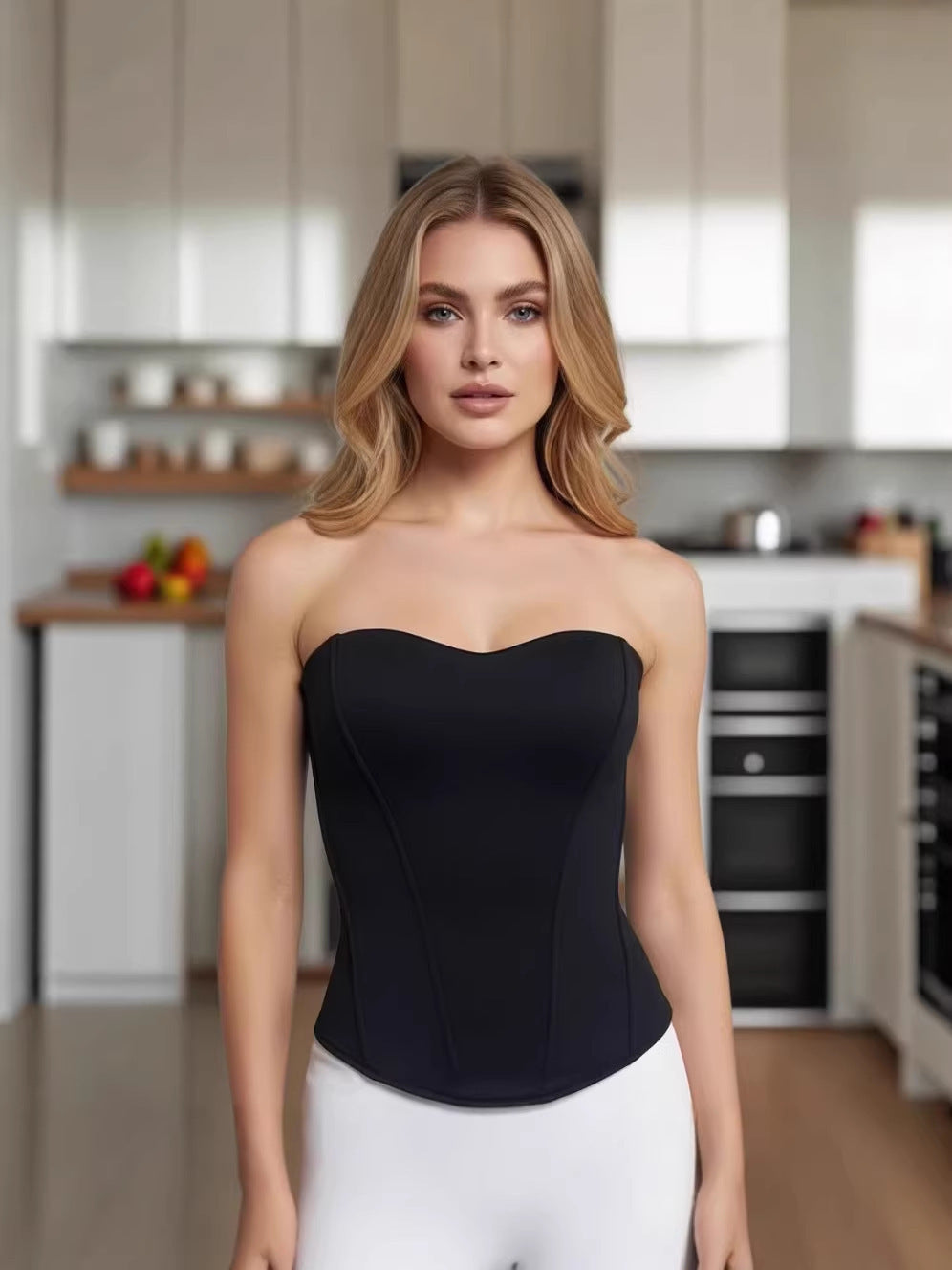 Women's Hot Wind Black Tube Outer Wear Super Look Skinny Slimming Small Vest/suspenders/tube Top