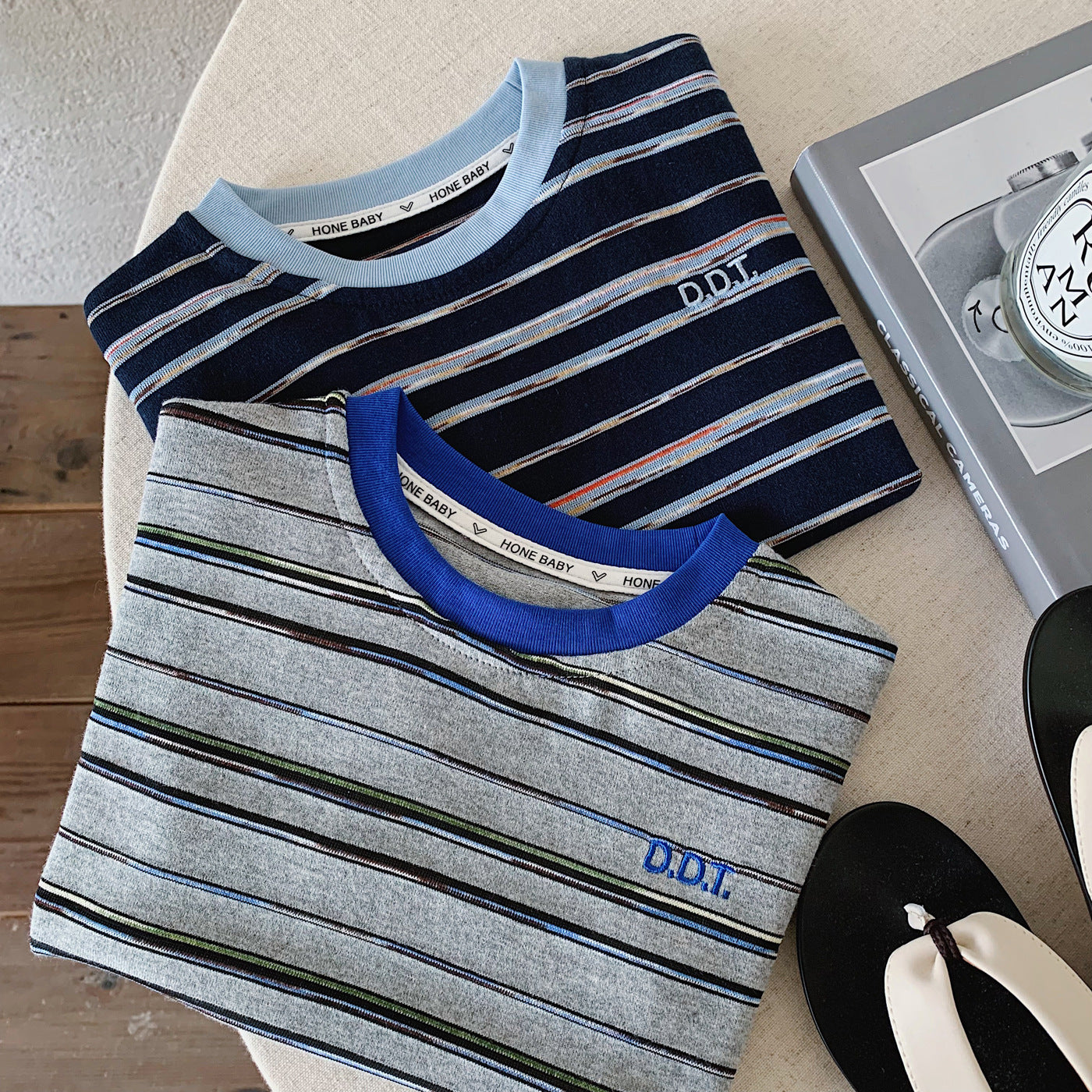 Children's Summer Color Stripes Casual Soft Cool Children's T-shirt