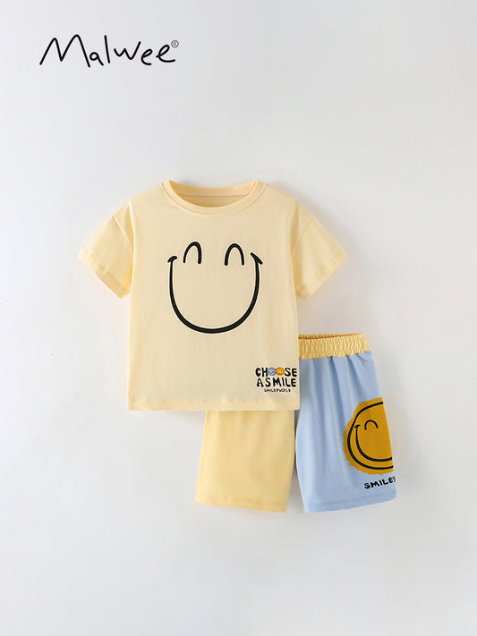 Children's Small Older Short Sleeve Shorts Two-piece Children's Suit