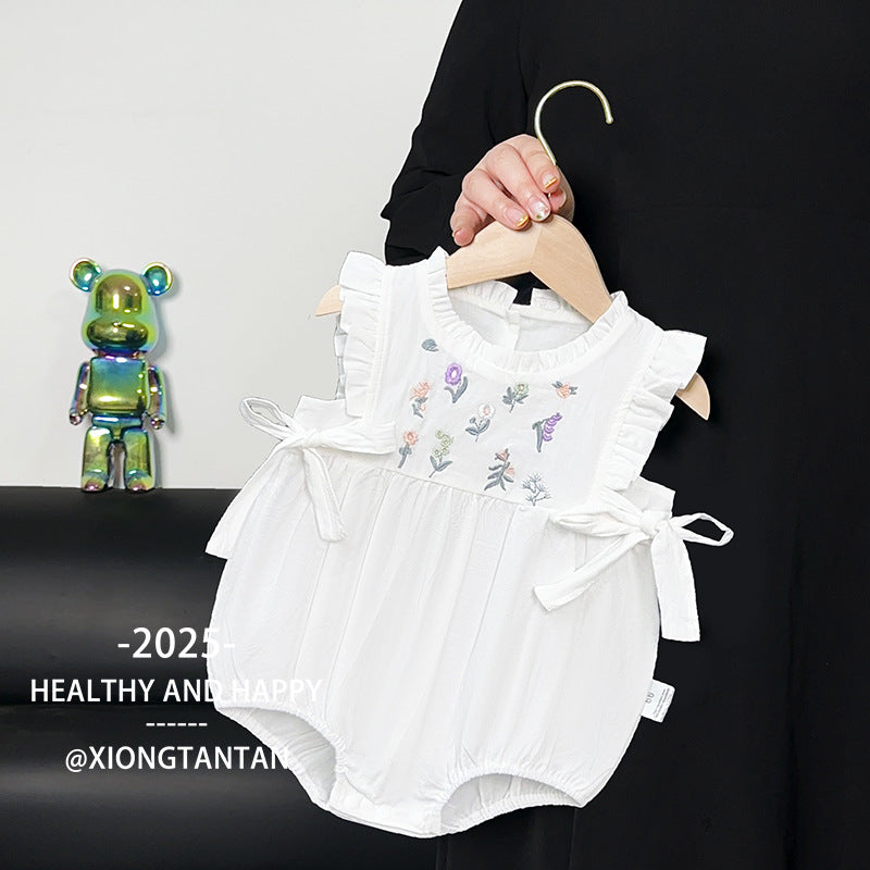 Summer Princess Trendy Thin Clothes First Month Old Days Crawling Jumpsuit, Climbing Suit