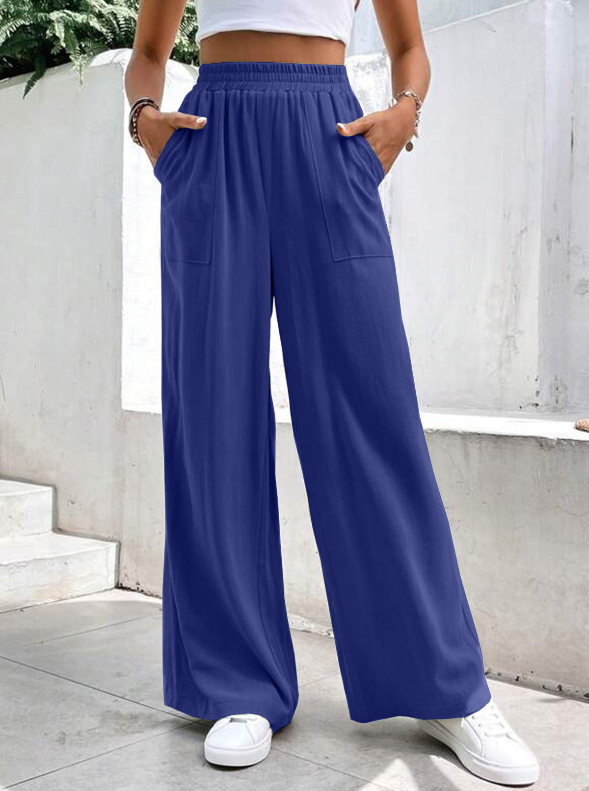 Women's Loose Sports Solid Color Pocket Casual Pants