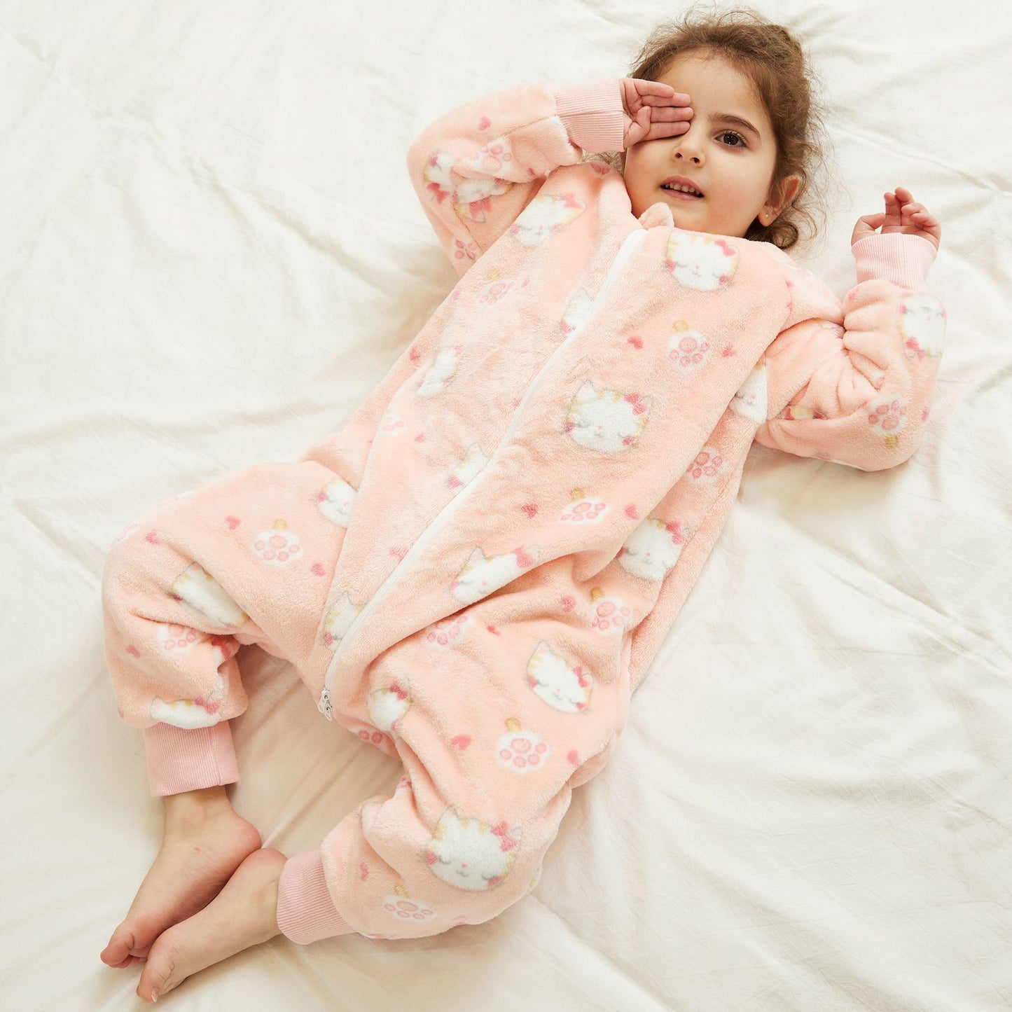 Children's One-piece Pajamas Flannel Cartoon Christmas Clothing Sleeping Jumpsuit, Climbing Suit