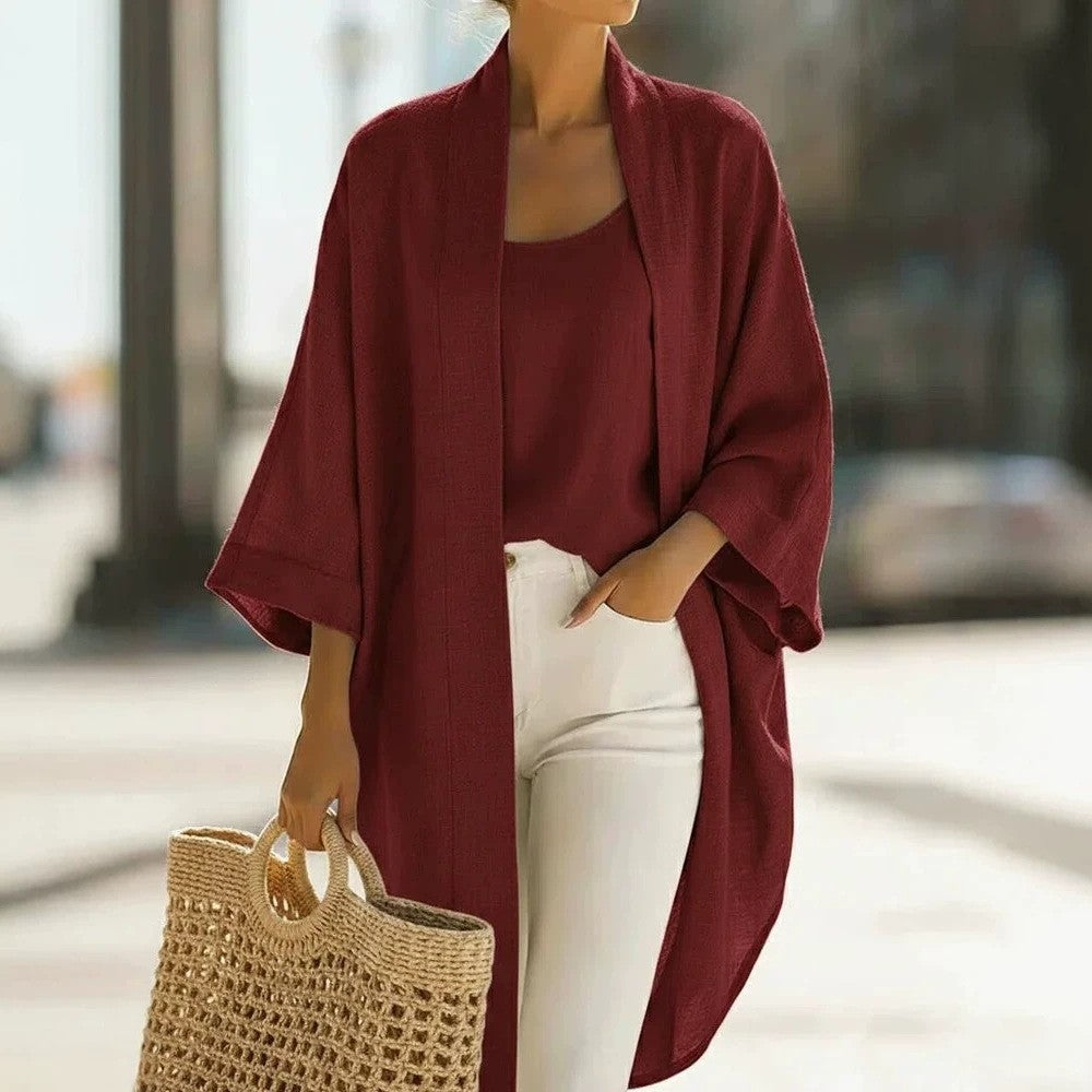 Women's Linen Two-piece Set Leisure Commute Versatile Vests