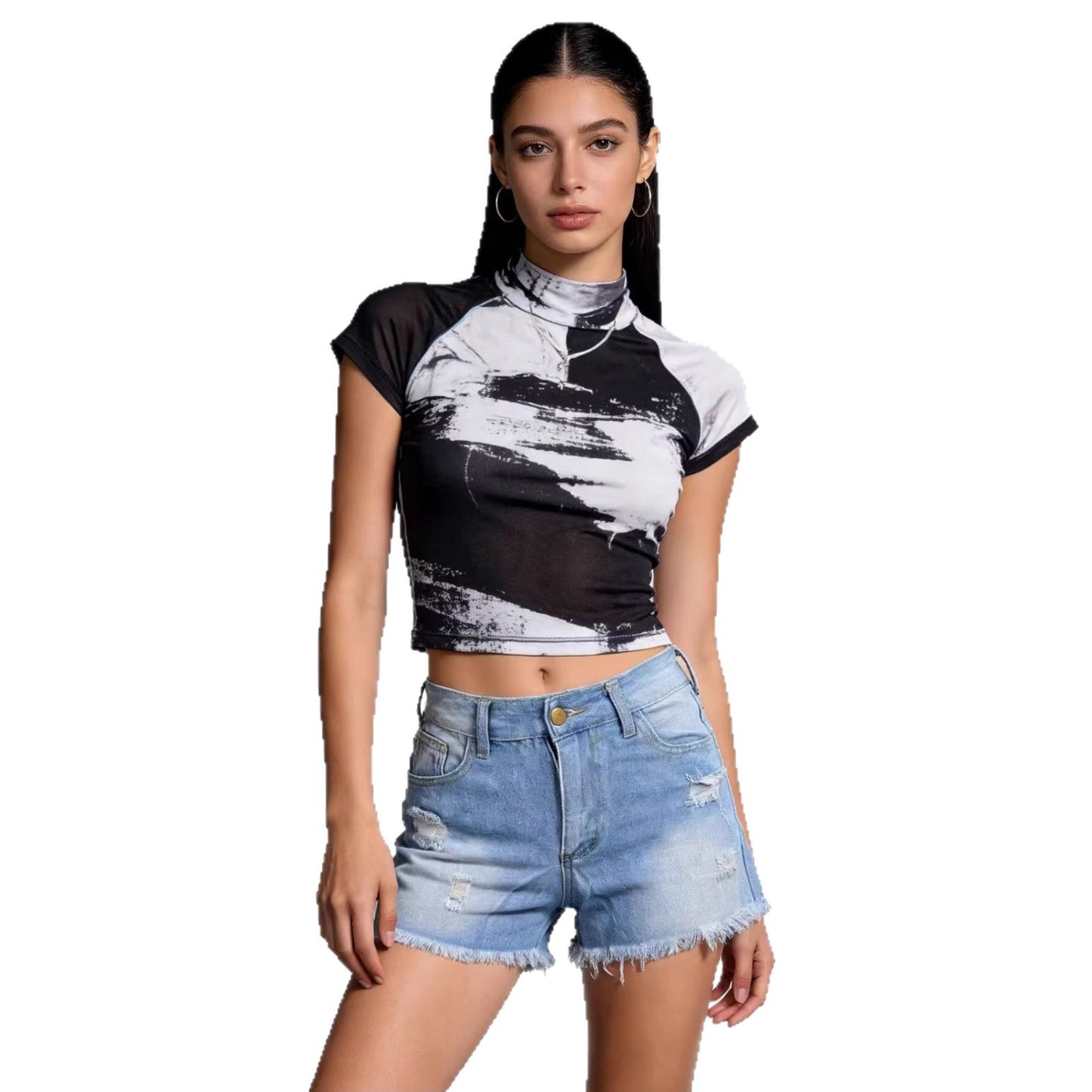 Women's High Quality Waist Slim Ripped Women's Jeans