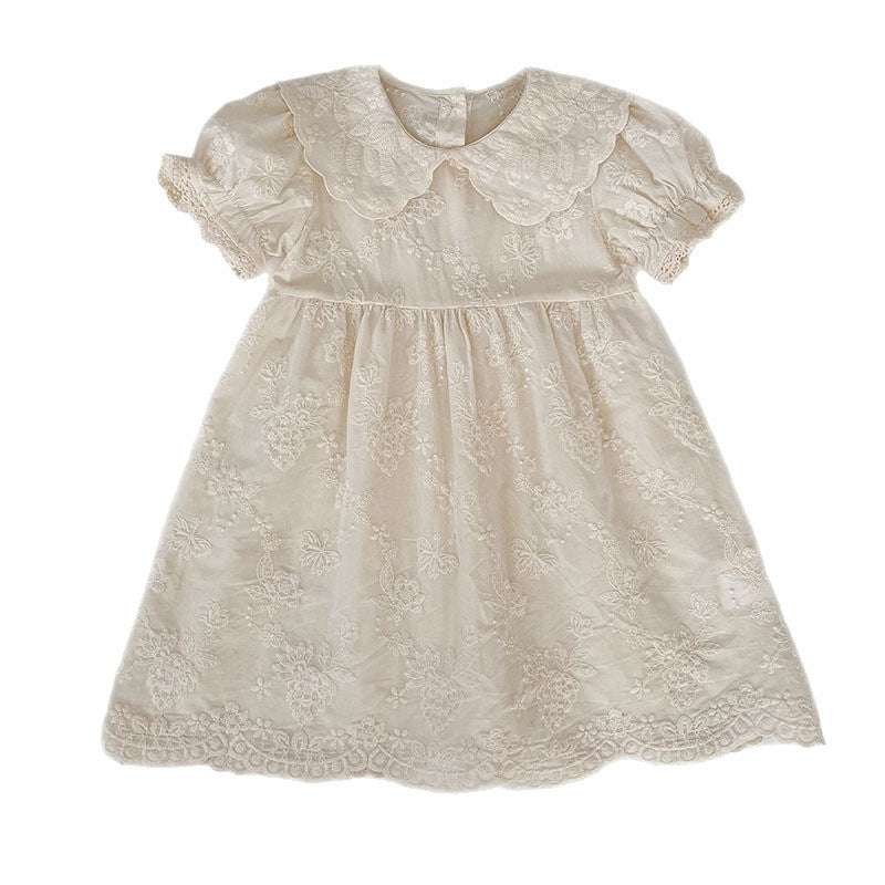Summer Korean Style Embroidered Western Romper Children's Dress