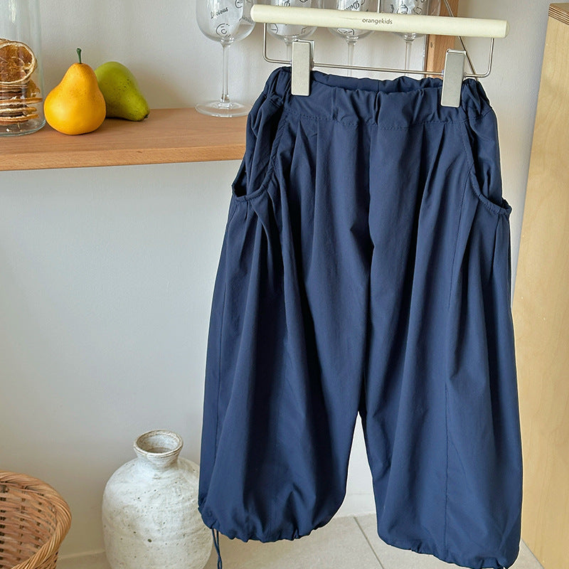 Children's Western Style Outdoor Trousers Solid Color Casual Children's Pants