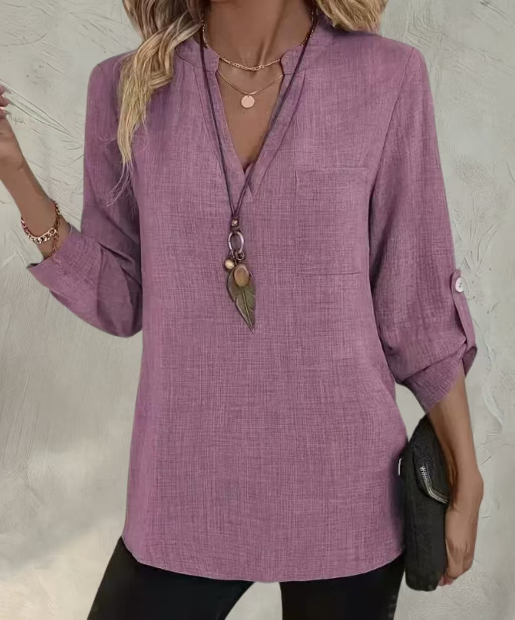 Women's Shirt Loose-fitting Solid Color Loose Plus Size