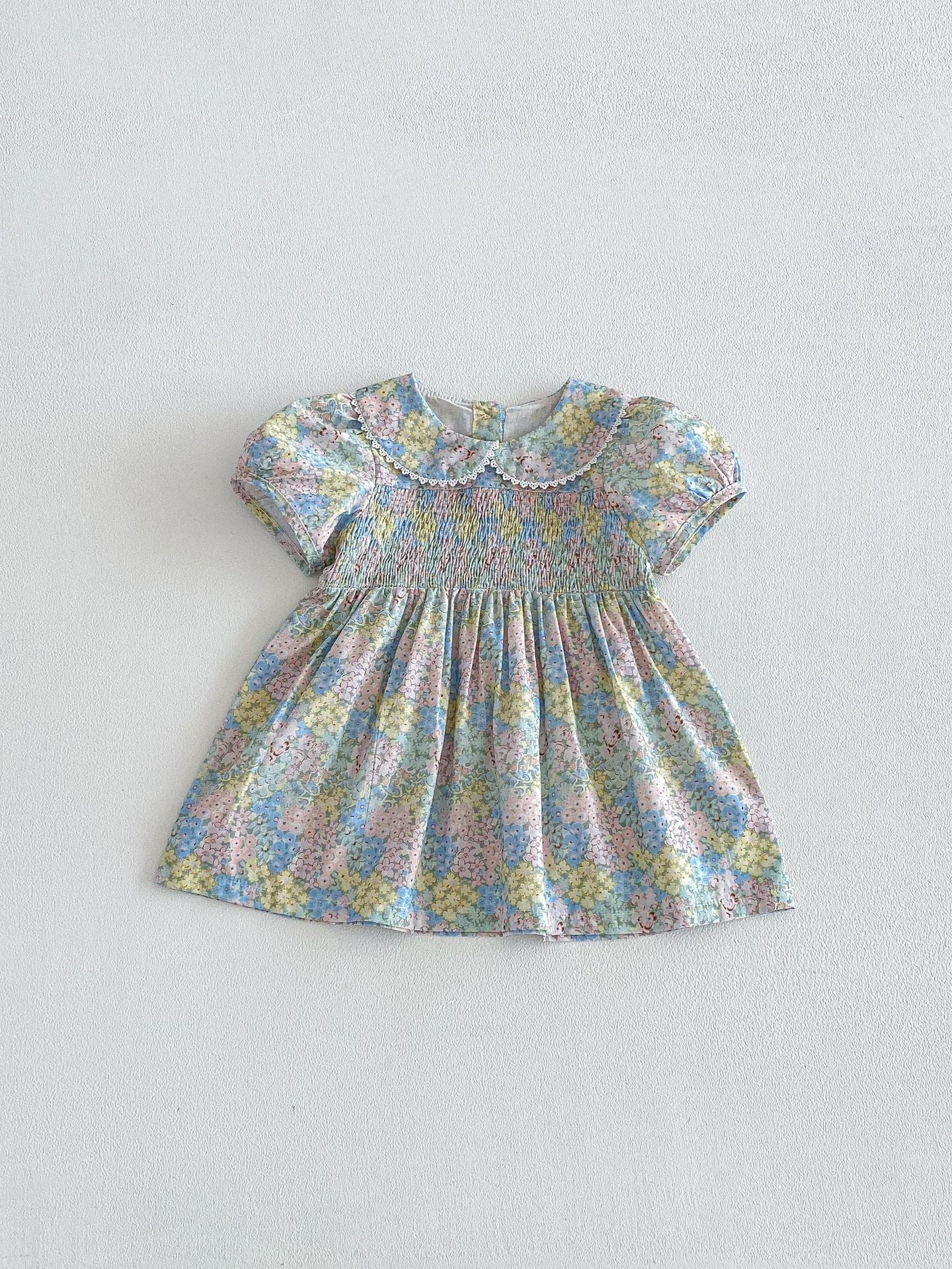 Korean Style Ruffled Floral Princess For Children's Dress