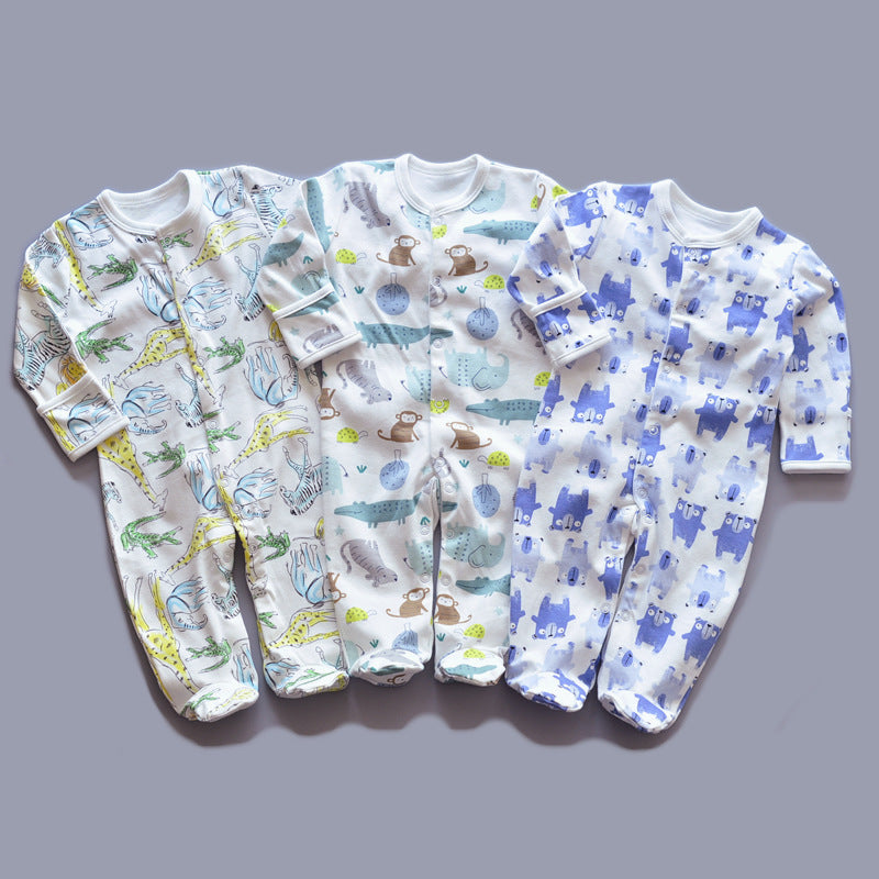 Three-piece Bale Of Cotton Hands Feet Romper Born Jumpsuit, Climbing Suit