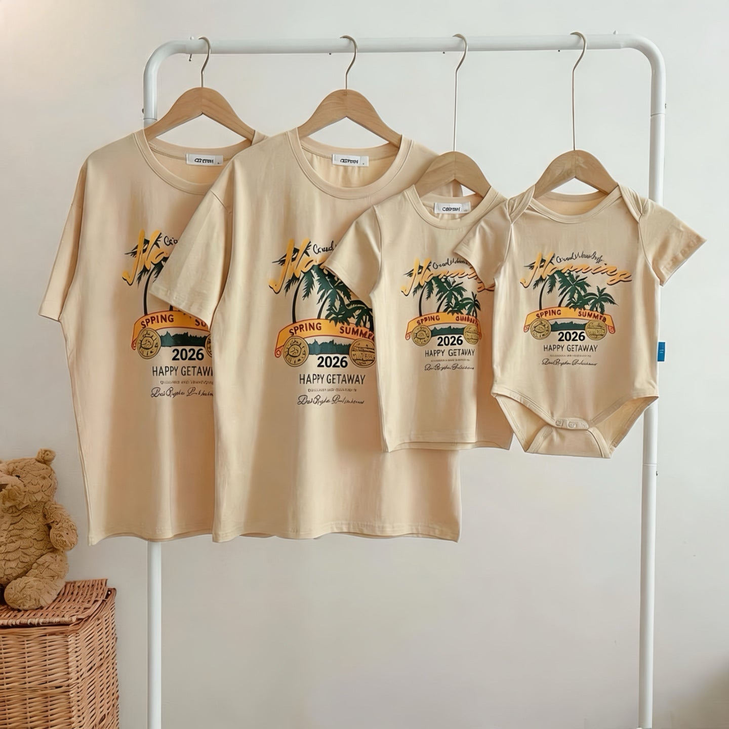 Different Family Three Pack T-shirt Summer Printed Parent-child Outfit