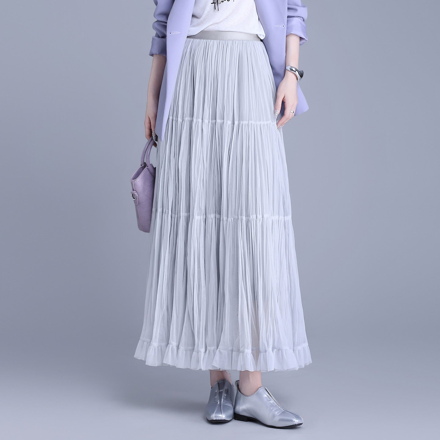 Women's High Waist A- Line Slimming Cover Long Dress Skirt