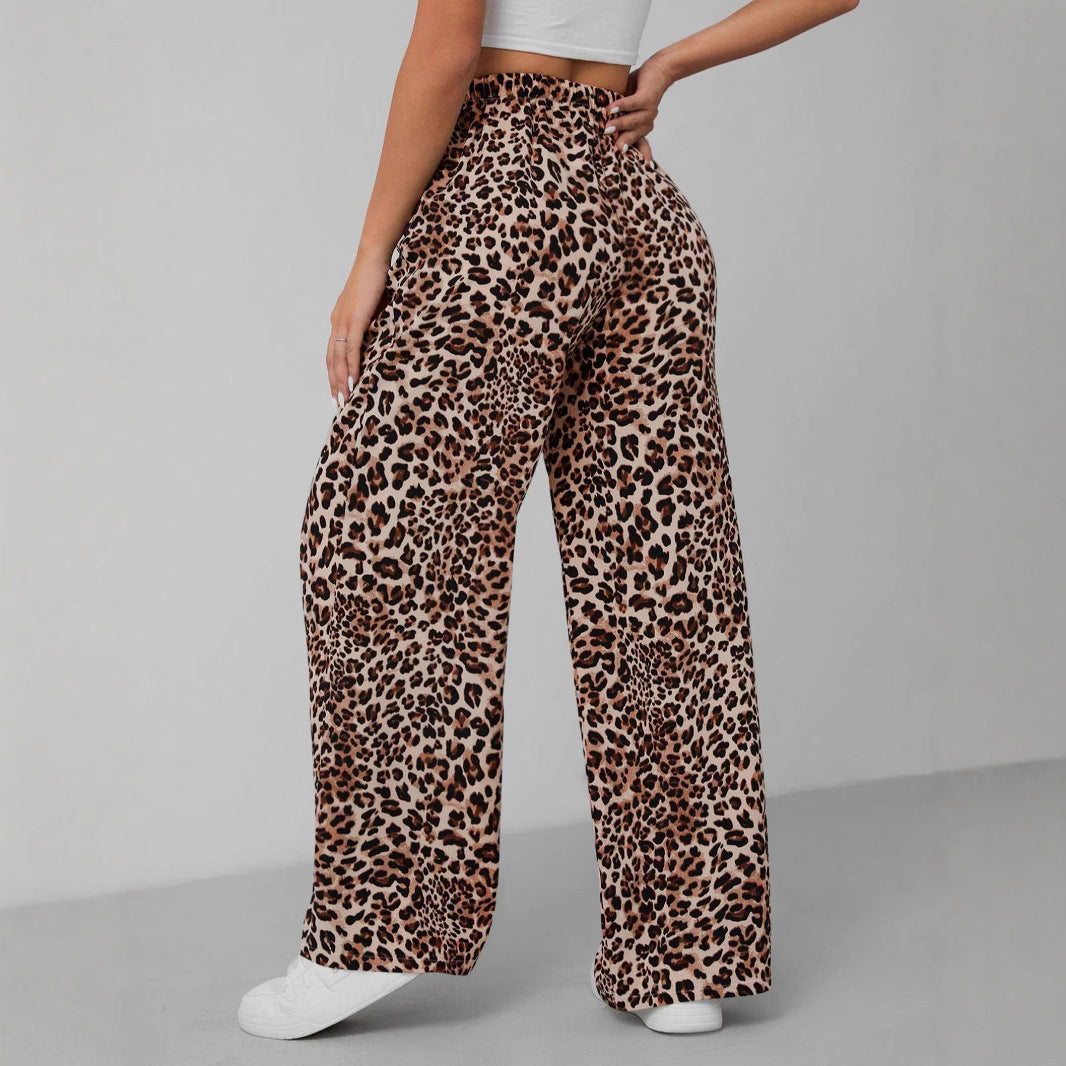 Casual Women's Leopard Print Fashion Trousers Casual Pants