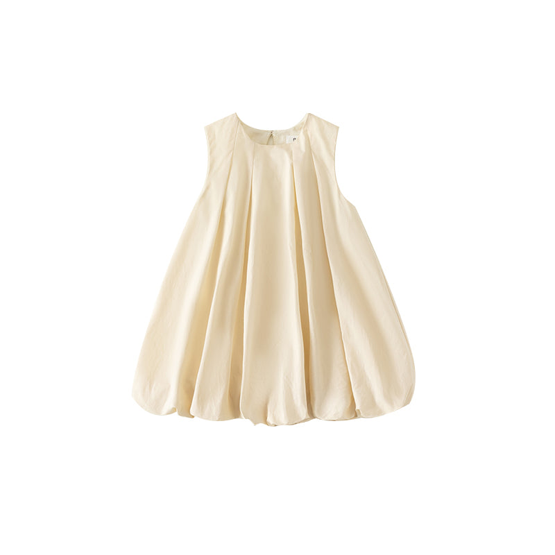 Summer Korean Simple Fresh Solid Color Puffy Children's Dress