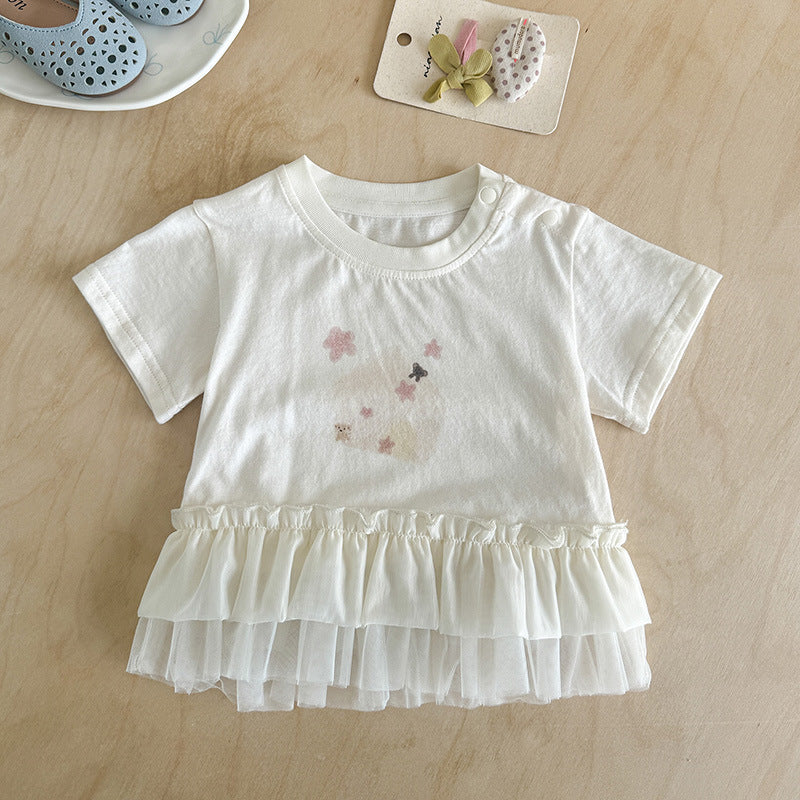 Infant Summer Thin Korean Style Cartoon Printed Short Sleeve Year Children's T-shirt